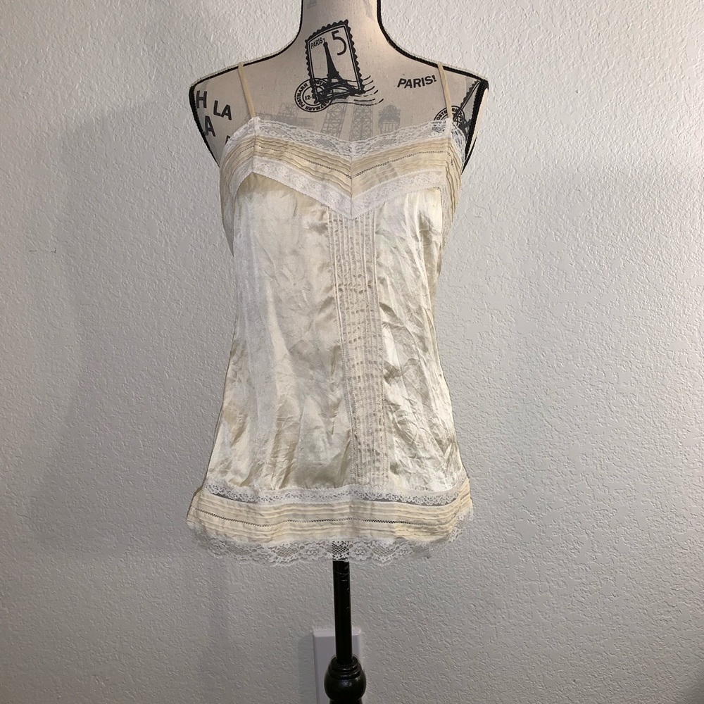 White House/Black Market Cream 100% silk Slip Cami